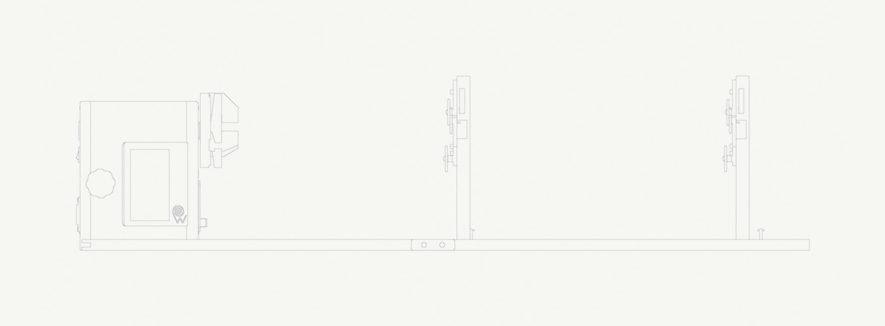Side elevation, display side, FRW CAD linework